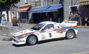 Alen (in foto), Rohrl, Vudafieri, Bettega. 4 Lancia ai primi quattro posti del Tour de Corse 1983.